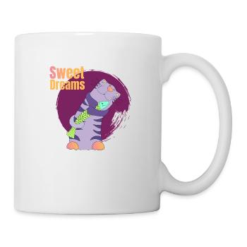 Cat Dream Cute Cute Girl Animal Comic Smile l - Mug - white - Right