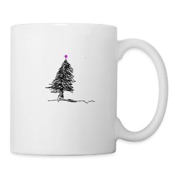 Pinker Stern, wild & queer auf Weihnachtsbaum - Tasse - Weiß - Rechts