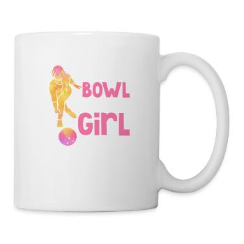 Je sais que je joue au bowling comme une fille essaie de garder Bowler Te - Mug blanc - blanc - Droite