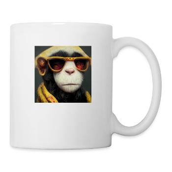 Affe mit Sonnenbrille - Tasse - Weiß - Rechts