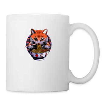 Le chat mignon aime la conception de nouilles ramen - Mug blanc - blanc - Droite