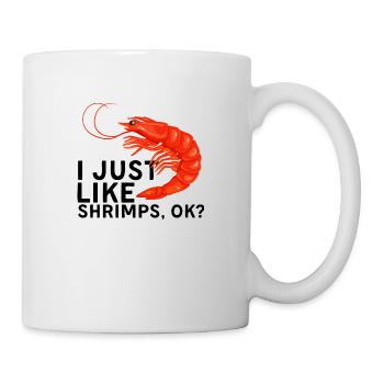 J’aime juste les crevettes Ok - amateur de pêche | Crevette - Mug blanc - blanc - Droite