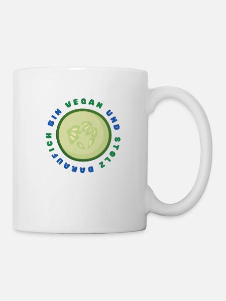 VEGAN UND STOLZ DARAUF - Vegan Pride Design - Tasse - Weiß