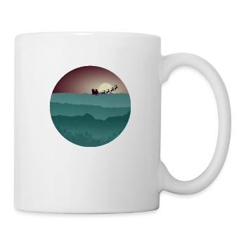 Weihnachtslandschaft mit Weihnachtsmann - Tasse - Weiß - Rechts