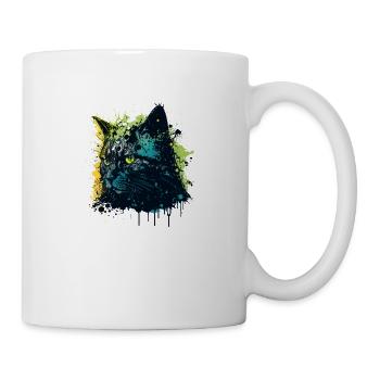 Ink Splatter Kitty - Mok - wit - Rechts