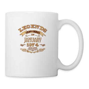Legends are born in January 1974 - Mug - white - Right