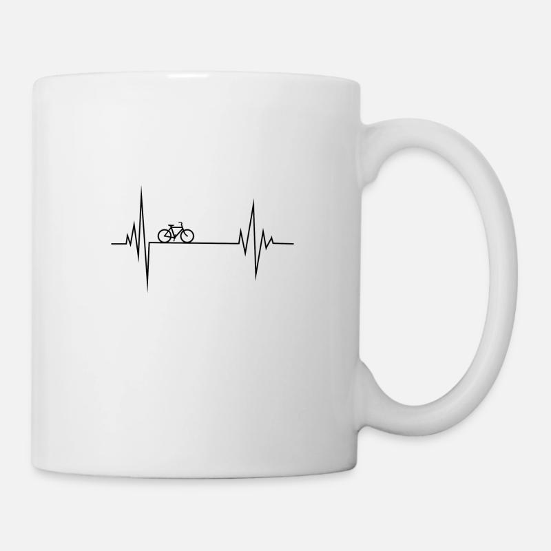 Heartbeat for cycling - Mug - white