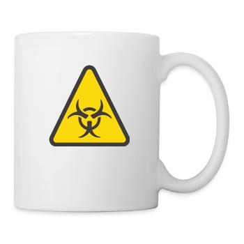 Warnschild Biogefahr gelb - Tasse - Weiß - Rechts