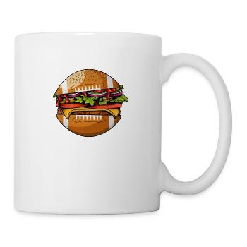 American Football Burger Hamburger Cartoon Fan - Tasse - Weiß - Rechts