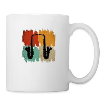Saxophone rétro - Mug blanc - blanc - Droite