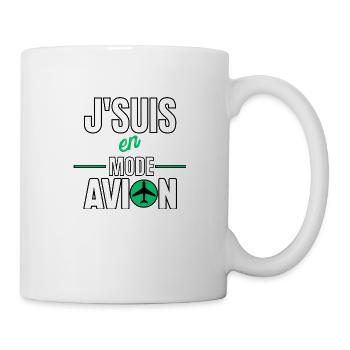 J’suis en mode avion - Mug blanc - blanc - Droite