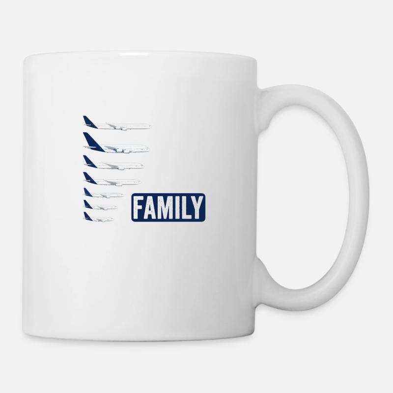 Flugzeug Familie - Geschenk Pilot - Tasse - Weiß