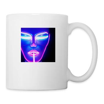 NEON Cyborg féminin VISAGE - Mug blanc - blanc - Droite