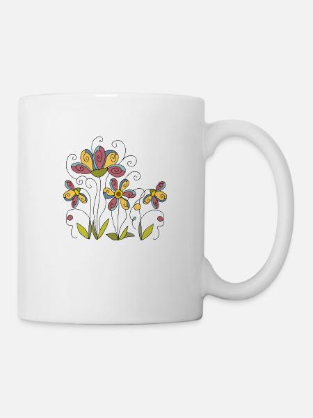 Blumen - Tasse - Weiß