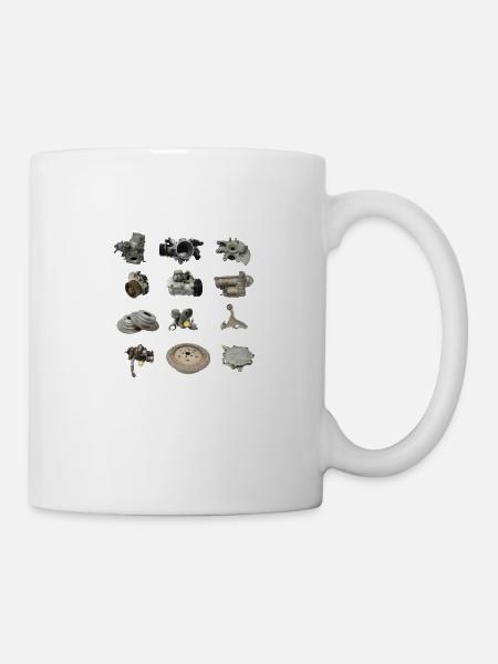 Auto Ersatzteile 3x4 - Tasse - Weiß