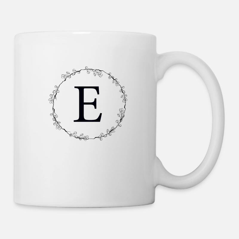 Monogramme E couronne personnalisable - Mug blanc - blanc
