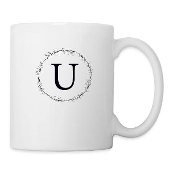 Couronne Monogram U personnalisable - Mug blanc - blanc - Droite