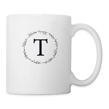 Couronne Monogram T personnalisable - Mug blanc - blanc - Droite