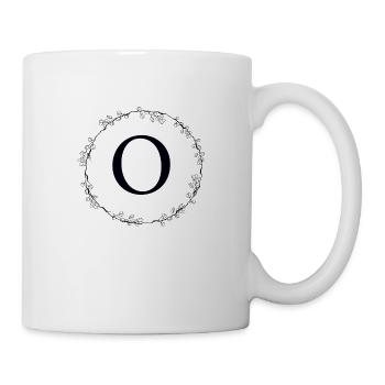 Monogramme O couronne personnalisable - Mug blanc - blanc - Droite