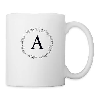 Monogramm A Kranz personalisierbar - Tasse - Weiß - Rechts