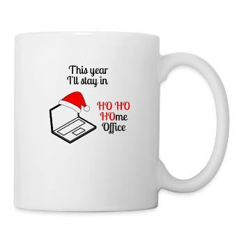 Weihnachtsmann Homeoffice Weihnachten Geschenkidee - Tasse - Weiß - Rechts