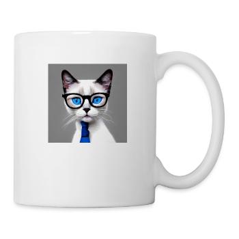 Cute cat Elijah with glasses - Mug - white - Right