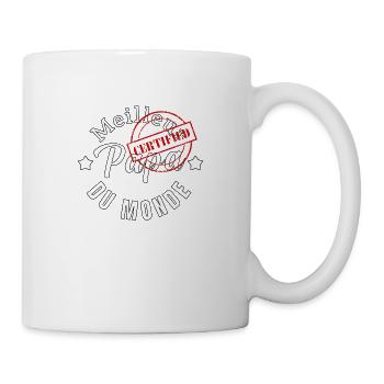 Certifié meilleur papa du monde - Mug blanc - blanc - Droite