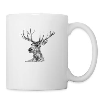 Hirsch - Tasse - Weiß - Rechts