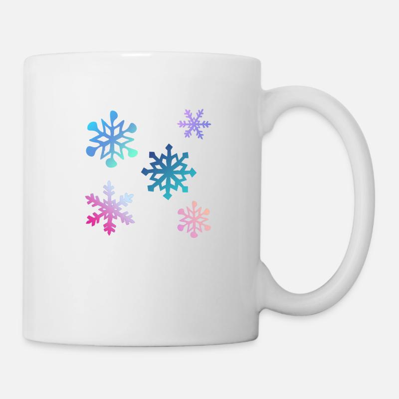Bunte Schneeflocken - Tasse - Weiß