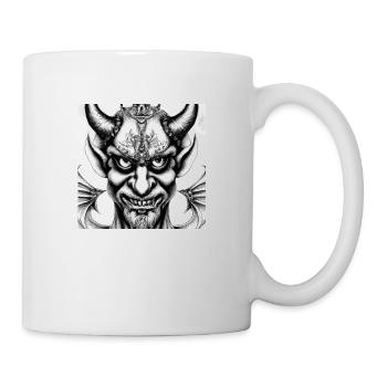 Visage du diable - Mug blanc - blanc - Droite