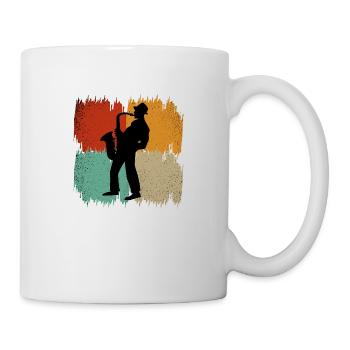 Saxophone Music Instrument Saxophone Saxophonist - Mug - white - Right