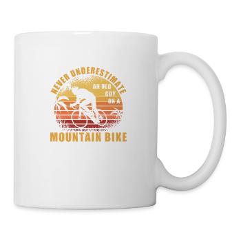 Old Guy On A Mountain Bike - Mountain Bike Lovers - Mug - white - Right