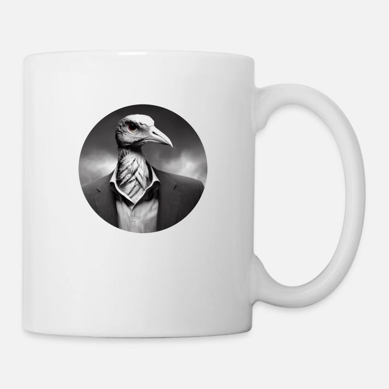 Humain géant avec visage d’oiseau - Mug blanc - blanc