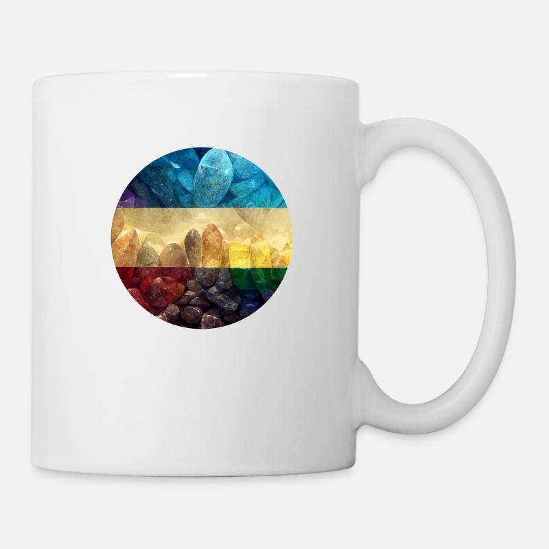 Pierres de couleur arc-en-ciel - Mug blanc - blanc