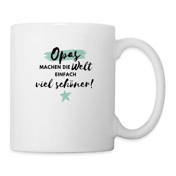 Opas machen die Welt viel schöner / Bester Opa - Tasse - Weiß - Rechts