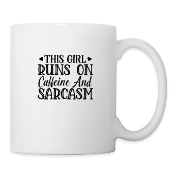 This Girl runs on Caffeine and Sarcasm - Mug - white - Right