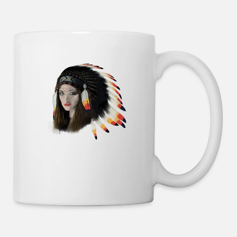 Indianerin - Tasse - Weiß