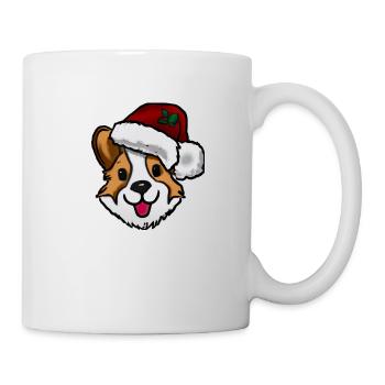 Süßer Corgi mit Weihnachtsmütze Weihnachten - Tasse - Weiß - Rechts