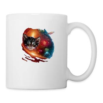 Katze im Weltraum - Tasse - Weiß - Rechts