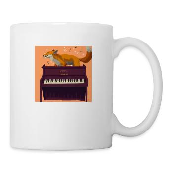 Fuchs auf Klavier - Tasse - Weiß - Rechts