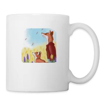 Vater Fuchs und Sohn Fuchs - Tasse - Weiß - Rechts