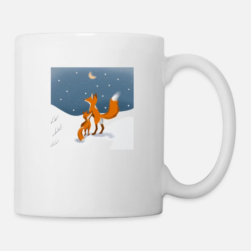 Renards dans la neige - Mug blanc - blanc