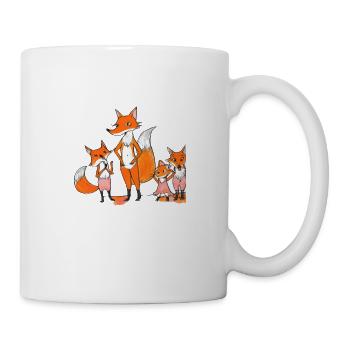 Familie Fuchs - Tasse - Weiß - Rechts