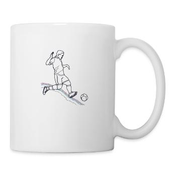 Fußballer Zeichnung - Tasse - Weiß - Rechts