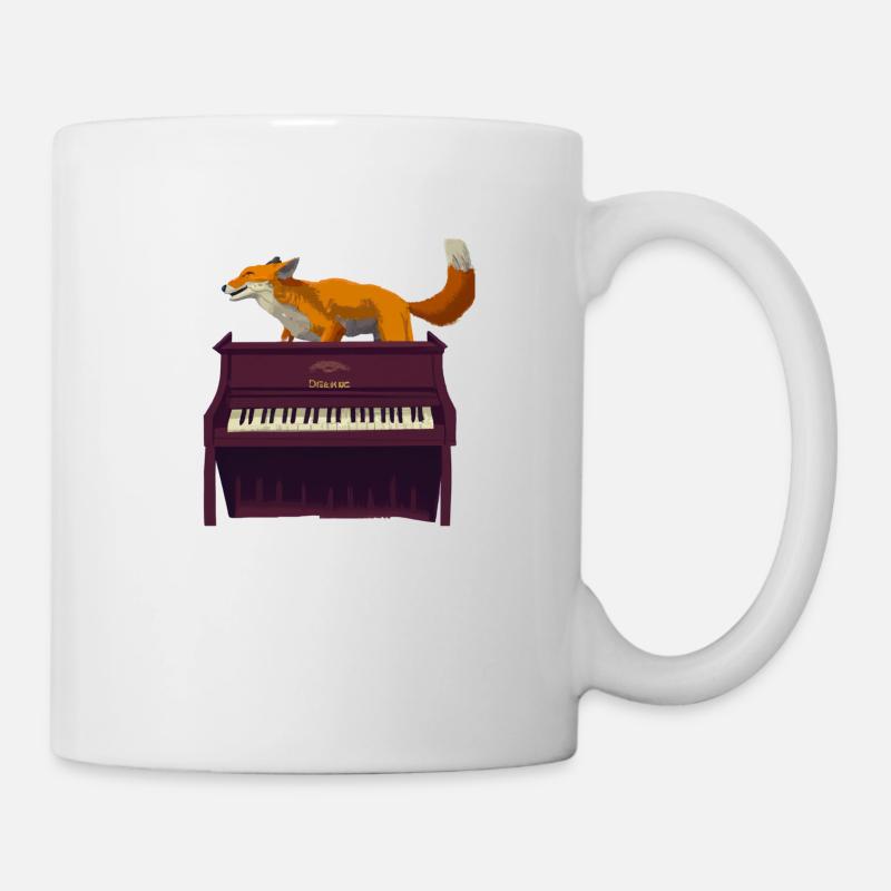 Fuchs on piano - Mug - white