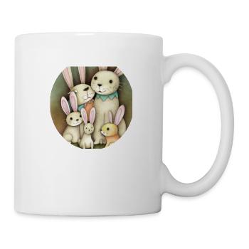 Famille de lapins Rammler - Mug blanc - blanc - Droite