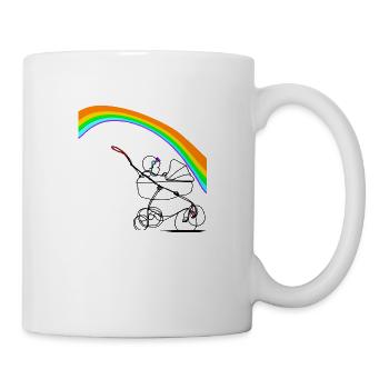 Kinderwagen unter dem Regenbogen - Tasse - Weiß - Rechts