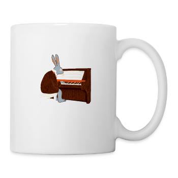 Rabbit joue du piano - Mug blanc - blanc - Droite
