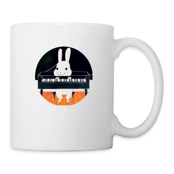 Hase am Klavier - Tasse - Weiß - Rechts