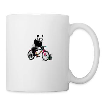 Panda learns to ride a bike - Mug - white - Right